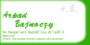 arpad bajnoczy business card